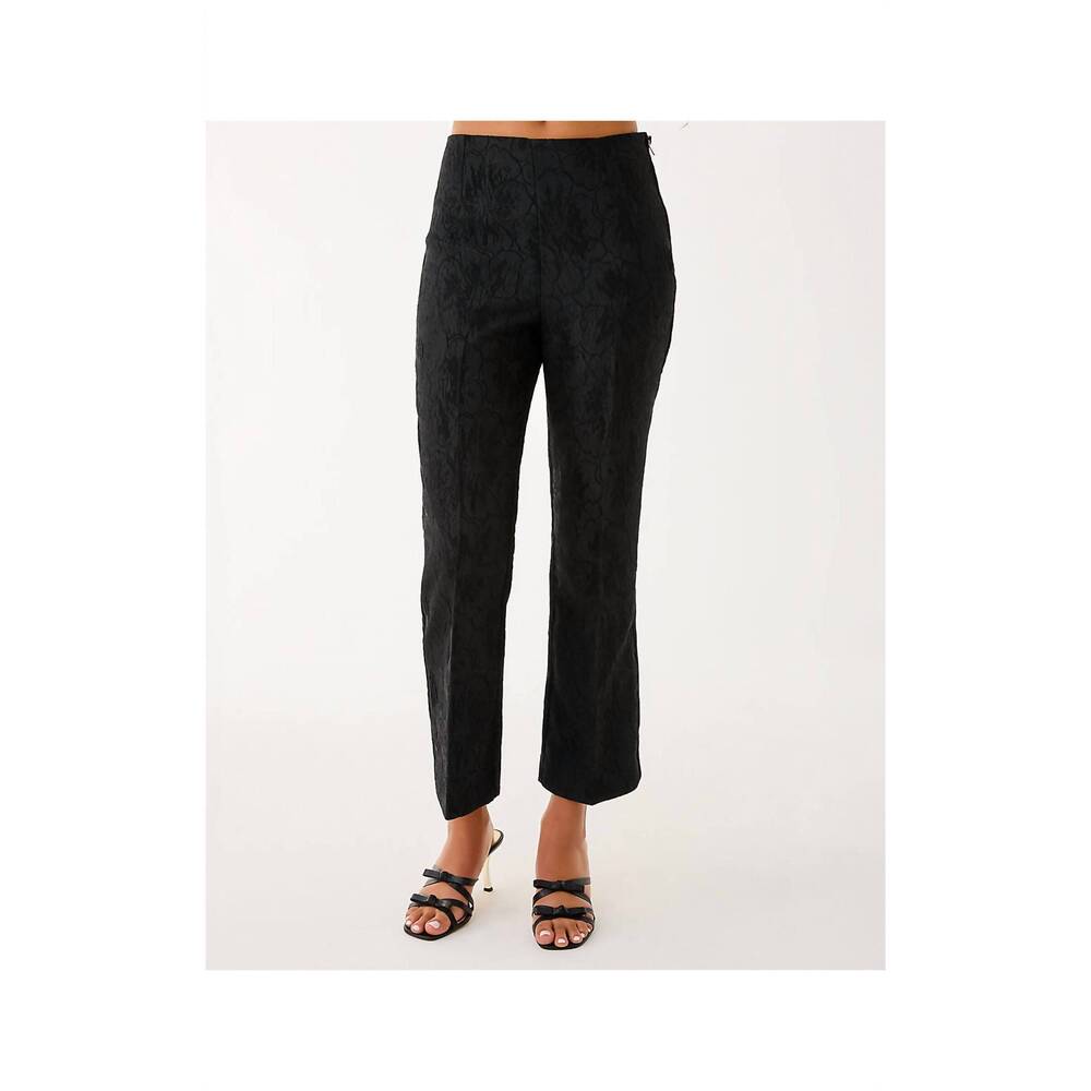 NEW LILLY PULITZER jarrae high rise crop flare pants in noir exploded flower str